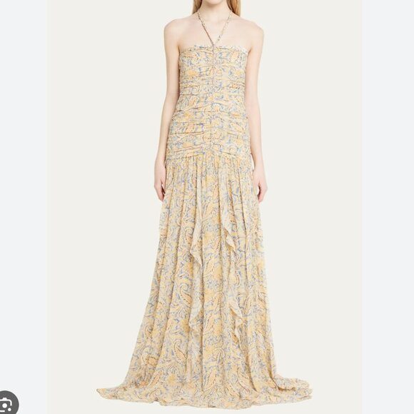 NWT Veronica Beard Lucine Dress in blue and yellow multi size 10 - Picture 4 of 4